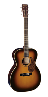 Full frontal of Martin 000-28EC Sunburst.