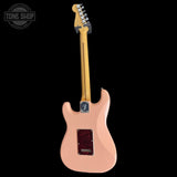 Back of body of Used 2021 Fender Limited Player Stratocaster Shell Pink.