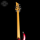Back of neck of Used 2004 ESP LTD B-105 5-String Bass Metallic Red.
