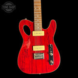 Front of Used Michael Kelly 59 Port Trans Red Hollowbody.