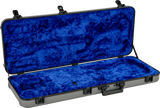 Open case for Fender Deluxe Molded Strat/Tele Case Silver/Blue.