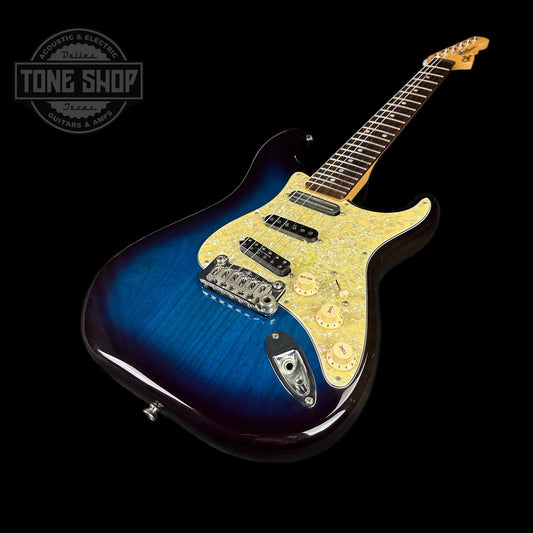 Front angle of Used G&L Legacy Special Blue Burst.