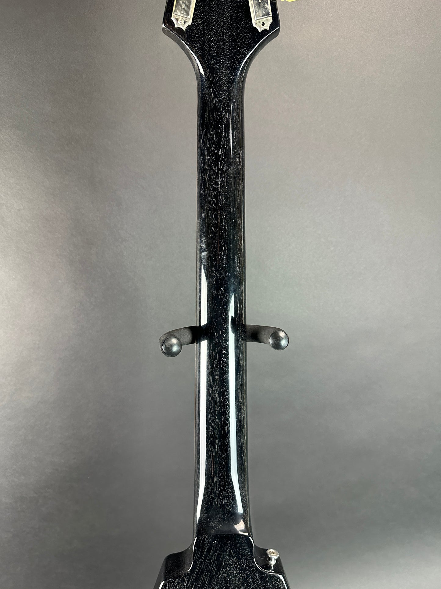 Back of neck of Used 2017 Gibson Custom Flying V Black Doghair.