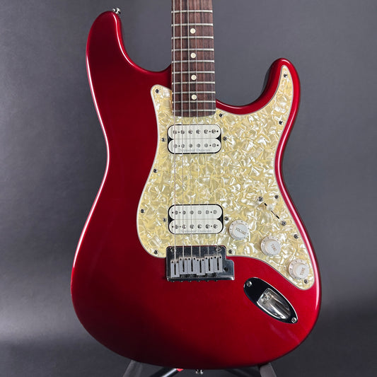 Front of Used 1997 Fender Big Apple Strat Candy Apple Red.