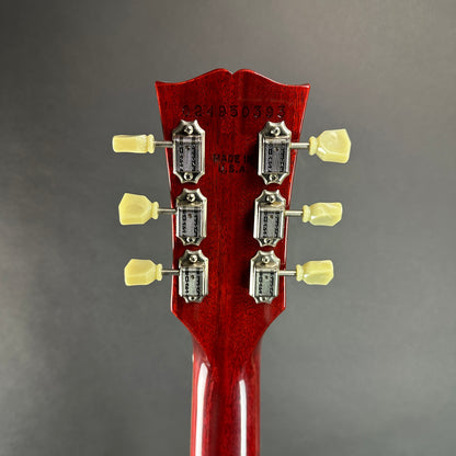 Back of headstock of Used 2005 Gibson Les Paul Standard Lemonburst.