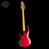 Back of Used 2004 ESP LTD B-105 5-String Bass Metallic Red.