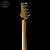 Back of headstock of Used ESP LTD Deluxe J-1005 5-String Bass Quilted Natural.