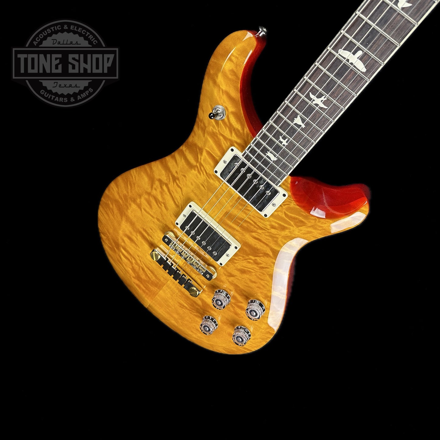 Front angle of Used 2022 PRS S2 McCarty 594 McCarty Sunburst.