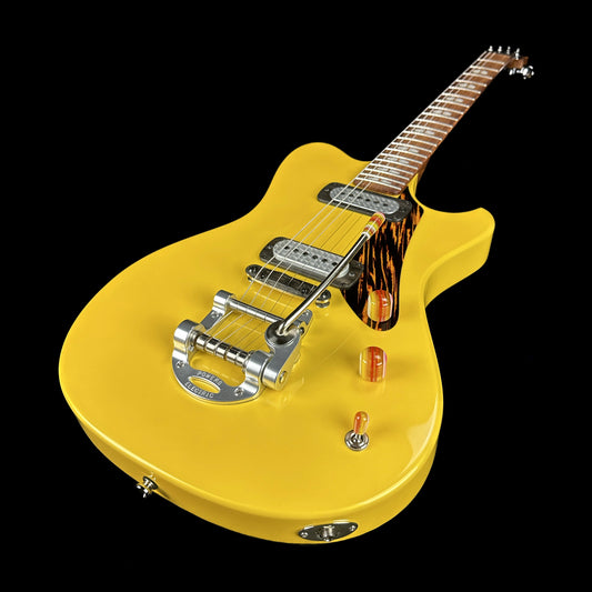 Front angle of Powers Electric A-Type Saffr Yellow Metallic  FF42 Pearloid.