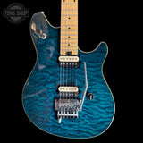 Front of Used Peavey Wolfgang Special Trans Blue w/Non-original trem bar.