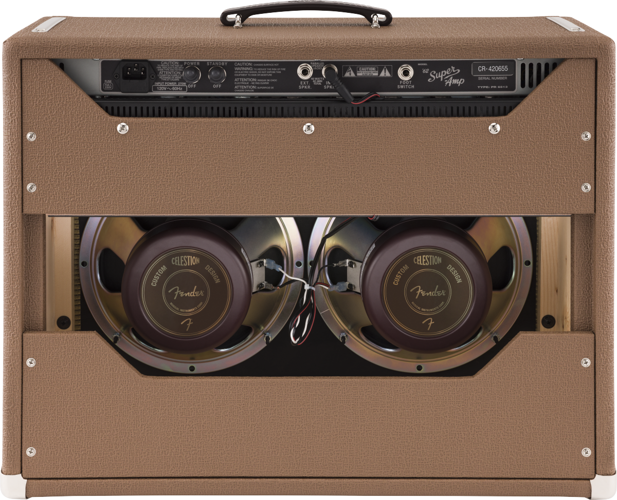 Back of Fender 62 Super Amp 2x10 Combo.