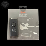 Top down of Used Fender Link I/O USB Audio Interface with box.