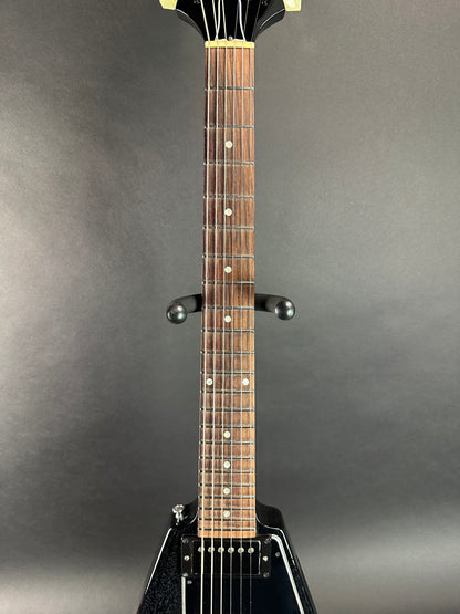 Fretboard of Used 2017 Gibson Custom Flying V Black Doghair.