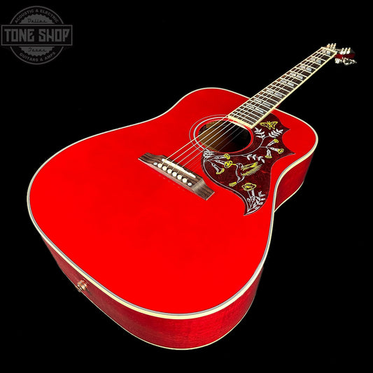 Front angle of Gibson Custom Shop M2M Hummingbird Standard Cherry.