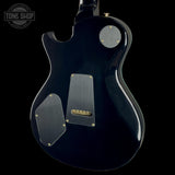 Back angle of PRS Tremonti Trem 10 Top Cobalt Smokeburst.