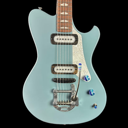 Front of body of Powers Electric A-Type Meissen Blue Pearloid PF42.