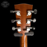 Back of headstock of Used 2005 James Goodall RGCC Rosewood Grand Concert Cutaway.