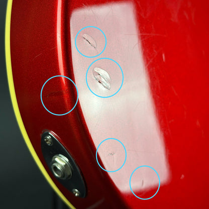 Dings on back of Used Epiphone Wildcat Red.