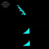 Illuminated inlays on headstock of Used Jackson Custom Shop TSG SL2H Illuminati Ferrari Red.