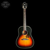 Full front of Gibson Custom Made 2 Measure J-45 Standard Long Scale Vintage Sunburst.