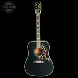 Full front of Gibson Custom Made 2 Measure Hummingbird Torch Ebony LR Baggs VTC.