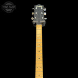 Headstock of Used 1970's Cortez "Lawsuit" L Six Style Natural w/DMT PU's.