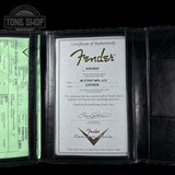 Certificate of authenticity for Fender 1968 Stratocaster DLX Closet Classic Maple Neck Aged Vintage White.
