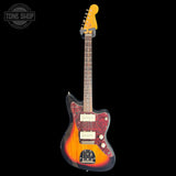 Full frontal of Used 2021 Squire Jazzmaster Classic Vibe 60's 3 Tone Sunburst.