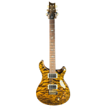 Electric guitar with a tortoiseshell finish on a white background