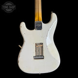 Back of body of Used Fender Custom Shop Ancho Pablano Stratocaster.