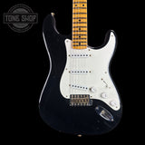 Front of body of Fender 1956 Stratocaster Journeyman Relic Maple Neck Aged Black.