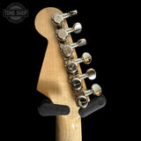 Back of neck of Used Line 6 Variax JTV-69 w/Warmoth Plek'd Neck.