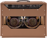 Brown guitar amplifier with visible Fender logo