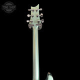 Back of headstock of Used 2019 PRS Paul Reed Smith Vela Semi-Hollow Frost Green Metallic.