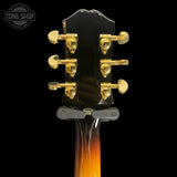 Back of headstock of Used 2024 Epiphone Sheridan Sunburst TSS7736.