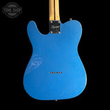 Back of body of Used Squier FSR Bullet Telecaster Lake Placid Blue TSS7256.