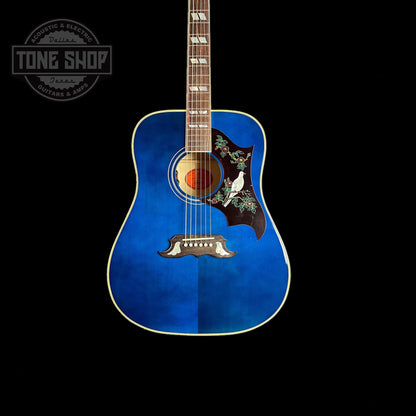 Front of body of Gibson Custom Shop M2M Dove Original Viper Blue.