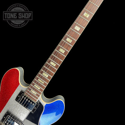 Fretboard of Gibson Custom Shop M2M 1964 ES-335 Patriot Sparkle Gloss NH.