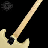Back of neck of Fender 1968 Stratocaster DLX Closet Classic Maple Neck Aged Vintage White.