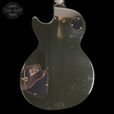 Back of body of Used 2008 Gibson Les Paul Studio Triburst.