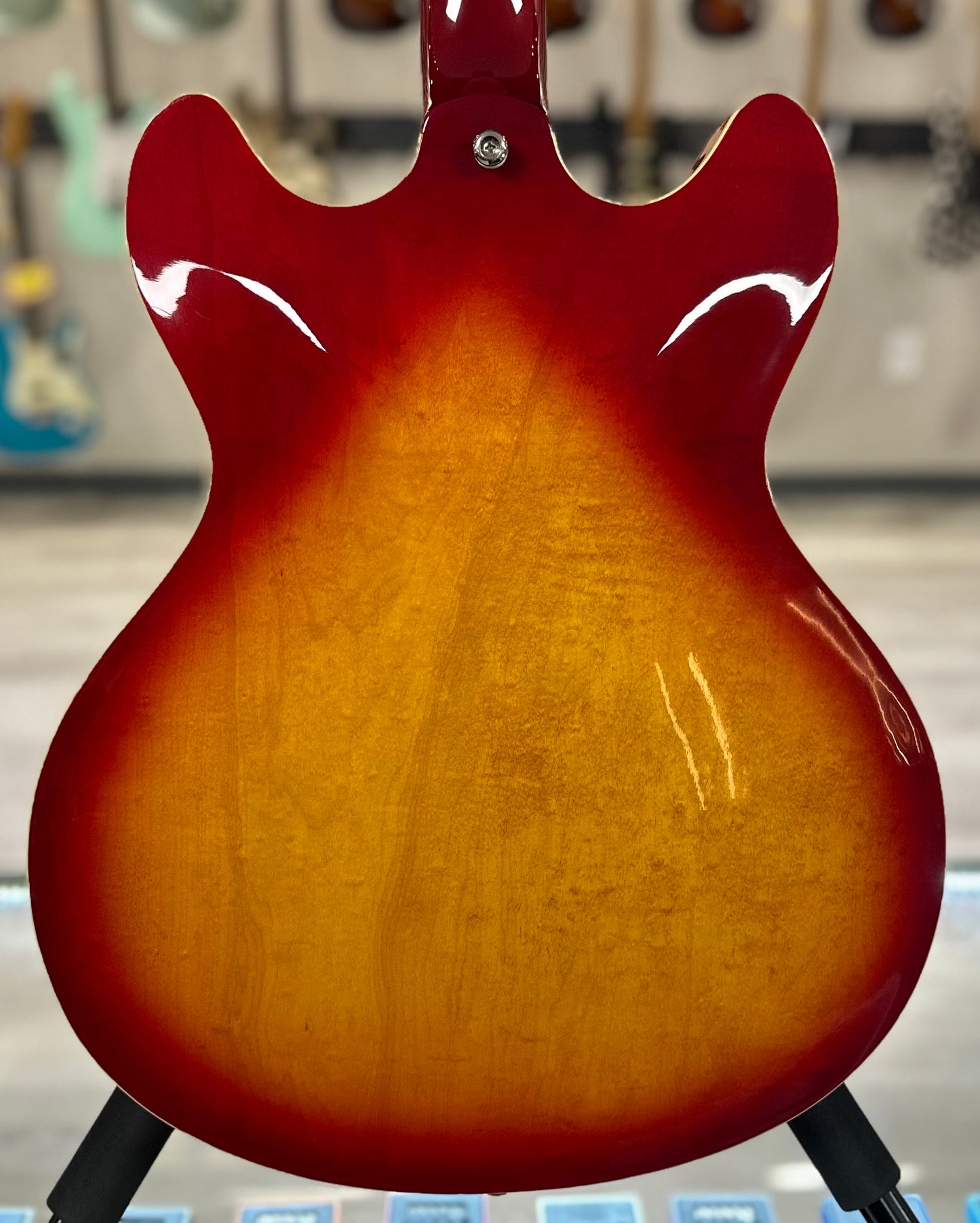 Back of Used Tradition Semi-Hollow Cherry Burst w/case TSS4045