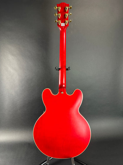 Full back of Used Epiphone "Inspired by Gibson" Custom 1959 ES-355 Cherry Red.