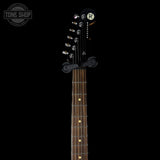 Headstock of Used Reverend Reeves Gabrels Signature Flame Orange.