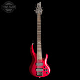Full frontal of Used 2004 ESP LTD B-105 5-String Bass Metallic Red.