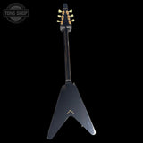Back of body of Used 2002 Epiphone 58 Reissue Flying V Black.