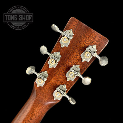 Back of headstock of Martin Custom Shop D-18 Authentic 1937 Stage 1 Aging.