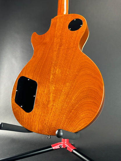 Back angle of Used 2012 Gibson Les Paul Standard Flamed Amber.