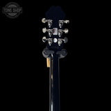 Back of headstock of Used Epiphone Hummingbird Ebony TSS7051.