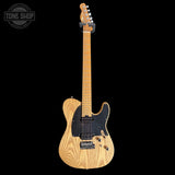 Used Charvel Pro-Mod So-Cal Style 2 24 HH - Natural Ashwith a black pickguard on a white background, featuring the Tone Shop logo.