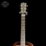 Headstock of Used Breedlove Legacy Concerto Vintage Sunburst.